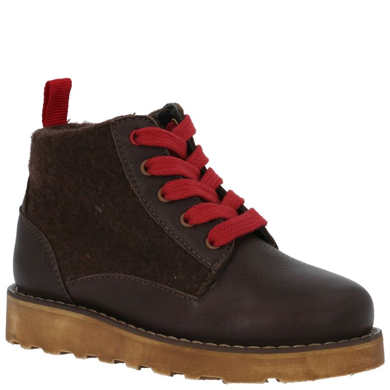 HUSH PUPPIES - Botín Cuero Niño Fallbroke Café HUSH PUPPIES.
