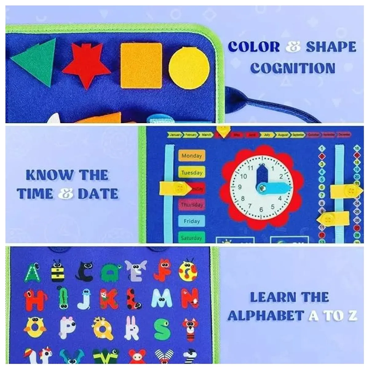 KUANGYE - Tablero Sensoriales Interactivo Montessori Juego Educativo