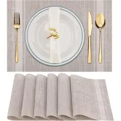 AZ AURAZEUS - Set De 4 Individuales Para Mesa Mantel Impermeables Diseños AZ