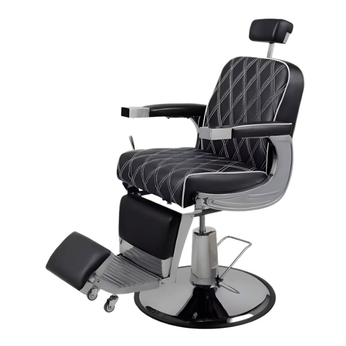 GENERICO - Sillón de Barbería Peluquería American - Negro.-