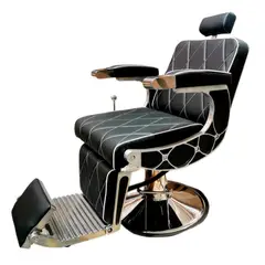 GENERICO - Sillón de Barbería Peluquería American - Negro.-