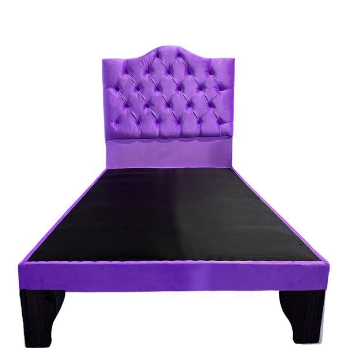 FLOBAL - Cama 1 Plaza Ovalada Incluye Base y Respaldo Morado Flobal