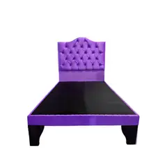 FLOBAL - Cama 1 Plaza Ovalada Incluye Base y Respaldo Morado