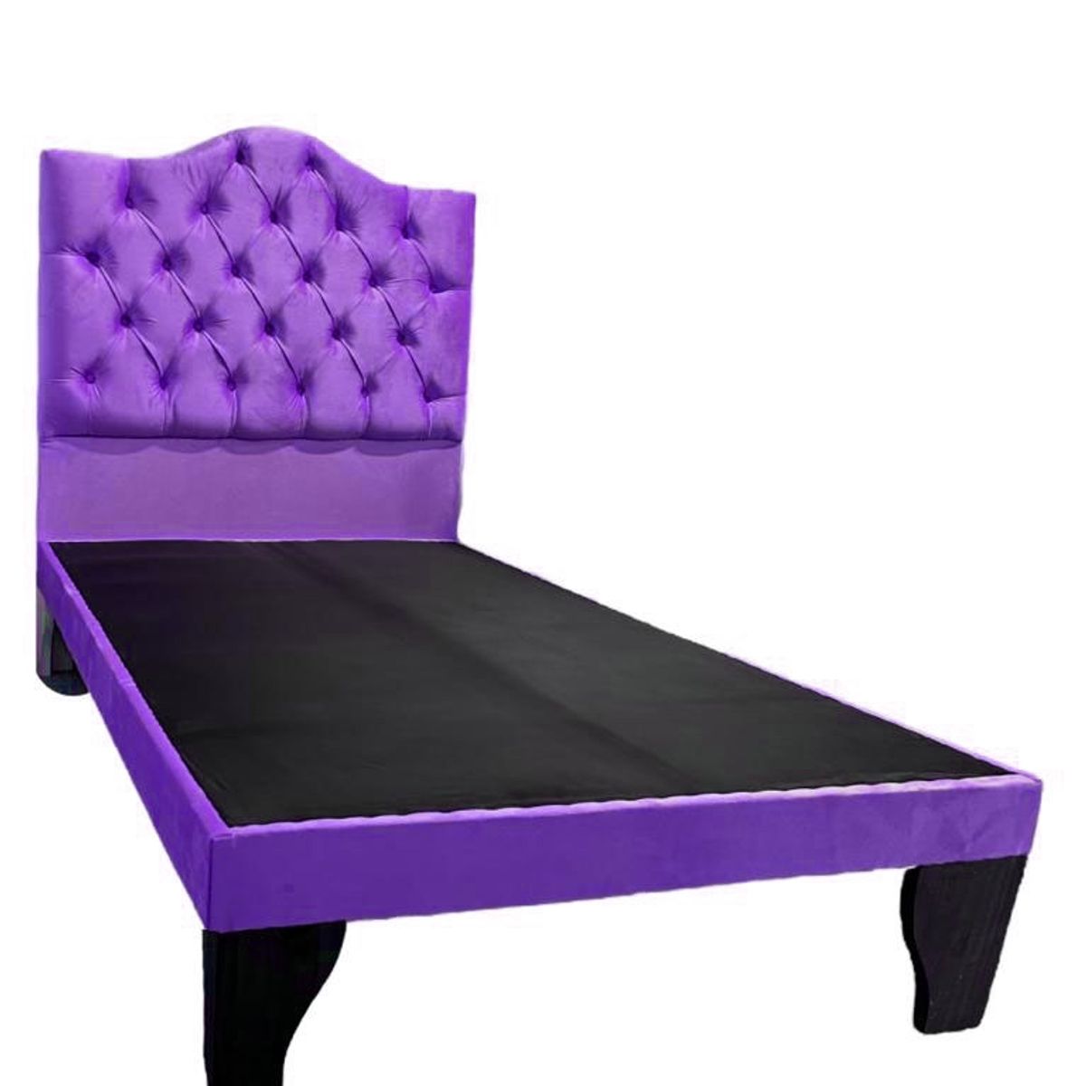 FLOBAL - Cama 1 Plaza Ovalada Incluye Base y Respaldo Morado Flobal