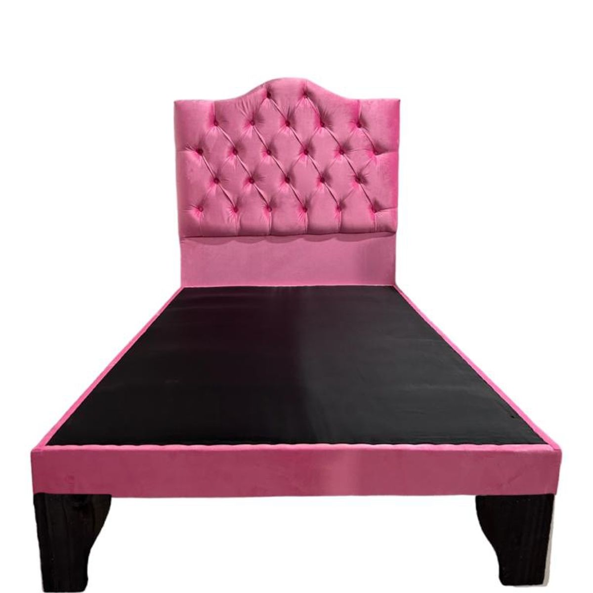 FLOBAL - Cama 1 Plaza Ovalada Incluye Base y Respaldo Rosado Flobal