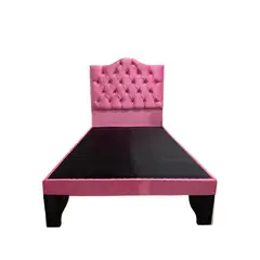 FLOBAL - Cama 1 Plaza Ovalada Incluye Base y Respaldo Rosado