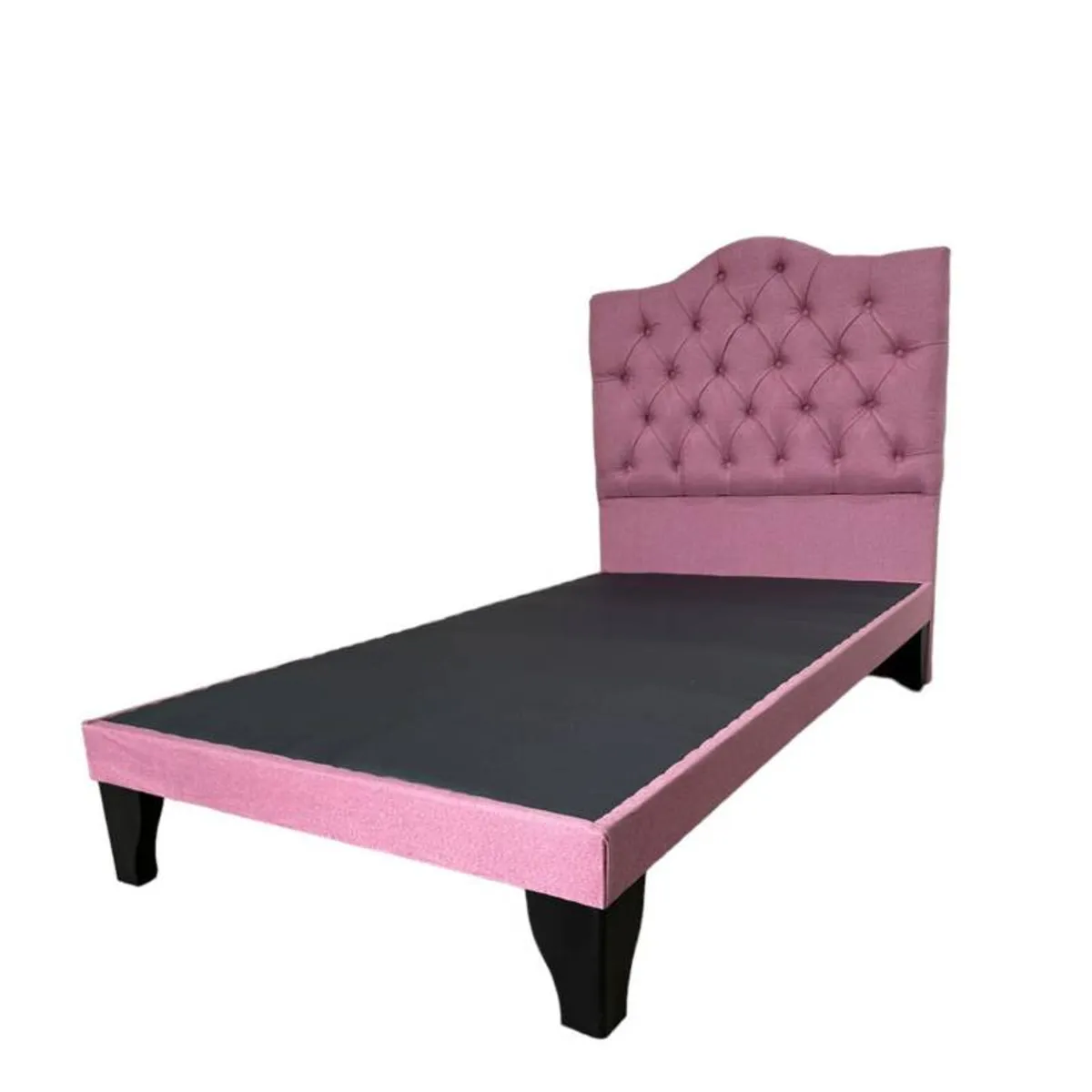 FLOBAL - Cama 1 Plaza Ovalada Incluye Base y Respaldo Rosa Lino Flobal