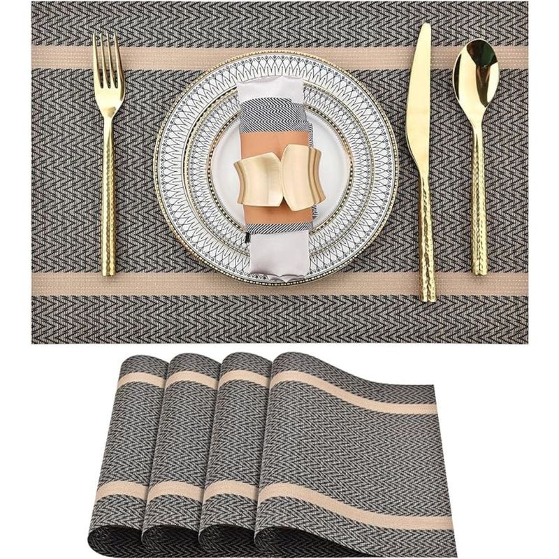 AZ AURAZEUS - Set De 4 Individuales Para Mesa Mantel Impermeables Diseños AZ