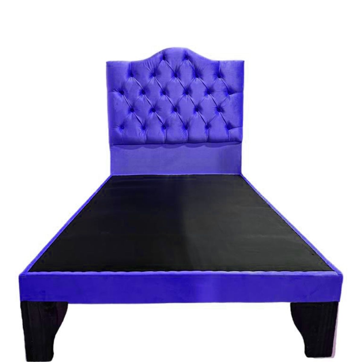 FLOBAL - Cama 1 Plaza Ovalada Incluye Base y Respaldo Azul Electrico Flobal