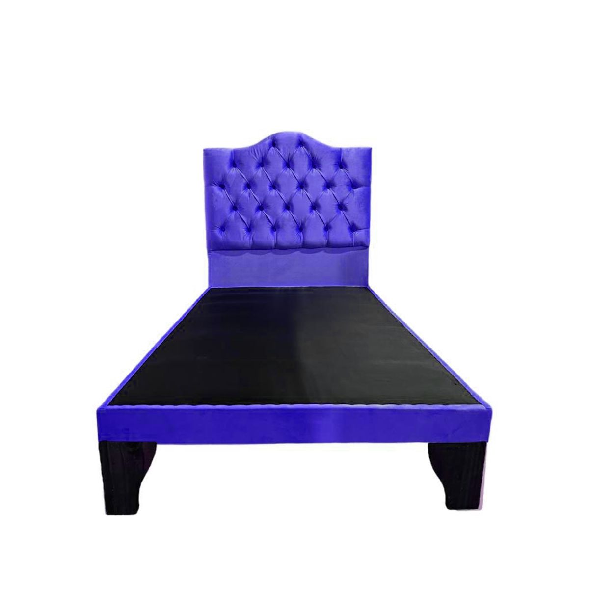 FLOBAL - Cama 1 Plaza Ovalada Incluye Base y Respaldo Azul Electrico Flobal