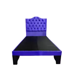 FLOBAL - Cama 1 Plaza Ovalada Incluye Base y Respaldo Azul Electrico