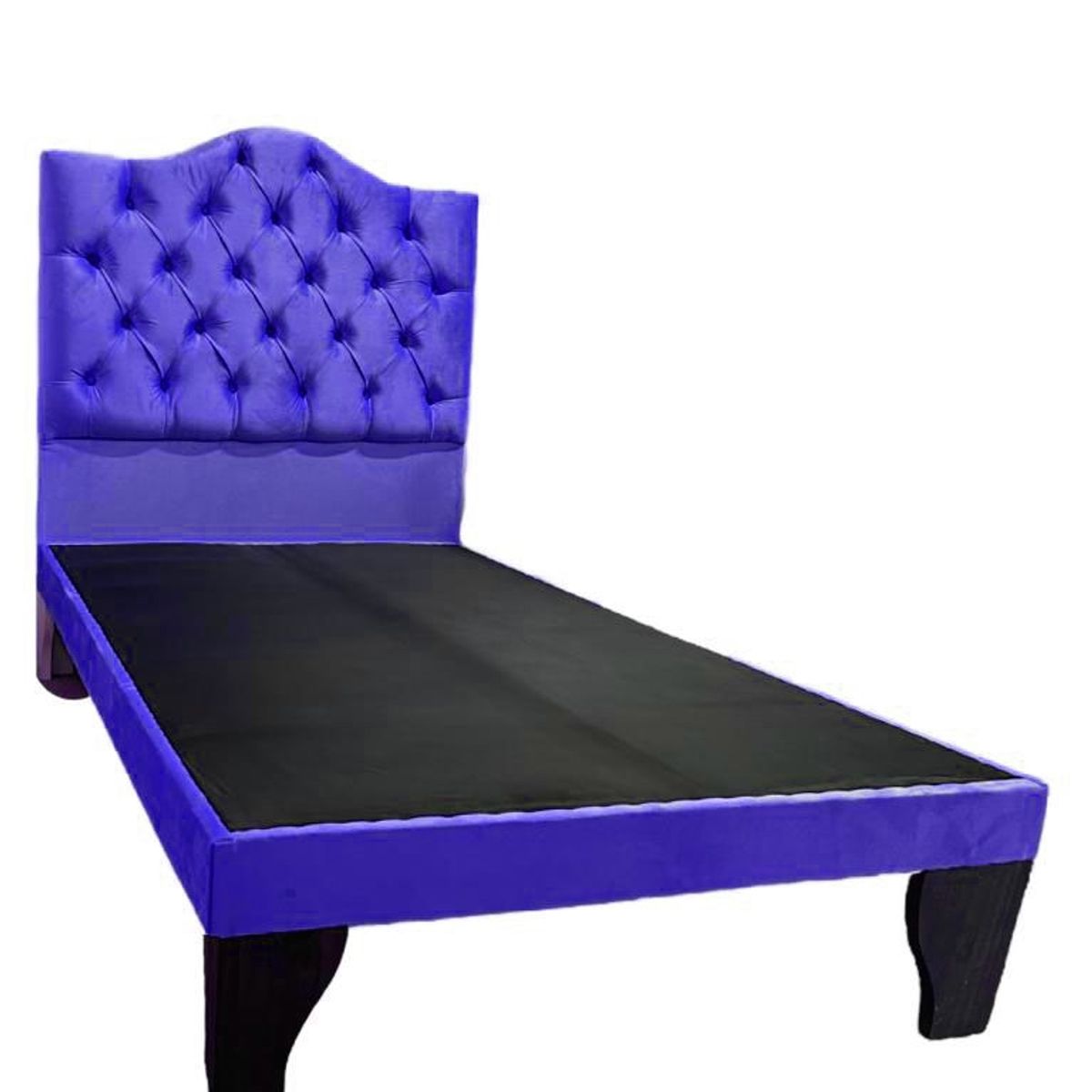 FLOBAL - Cama 1 Plaza Ovalada Incluye Base y Respaldo Azul Electrico Flobal