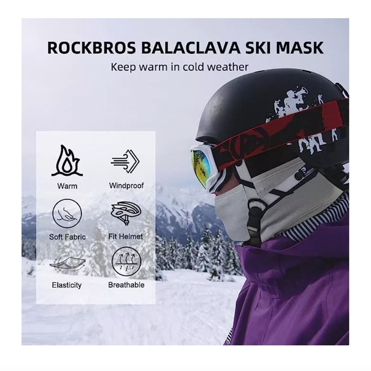 GENERICO - Mascara Balaclava Rockbros Ciclismo Micropolar Moto Gorro Uv