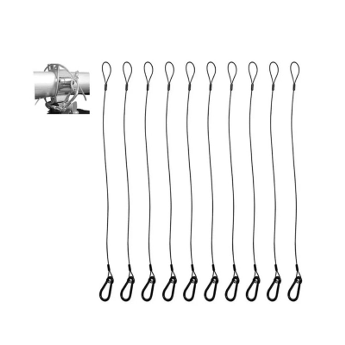 GENERICO - 10 Cables Acero Recubierto 52kg Multifunción 1 Metro X 4mm