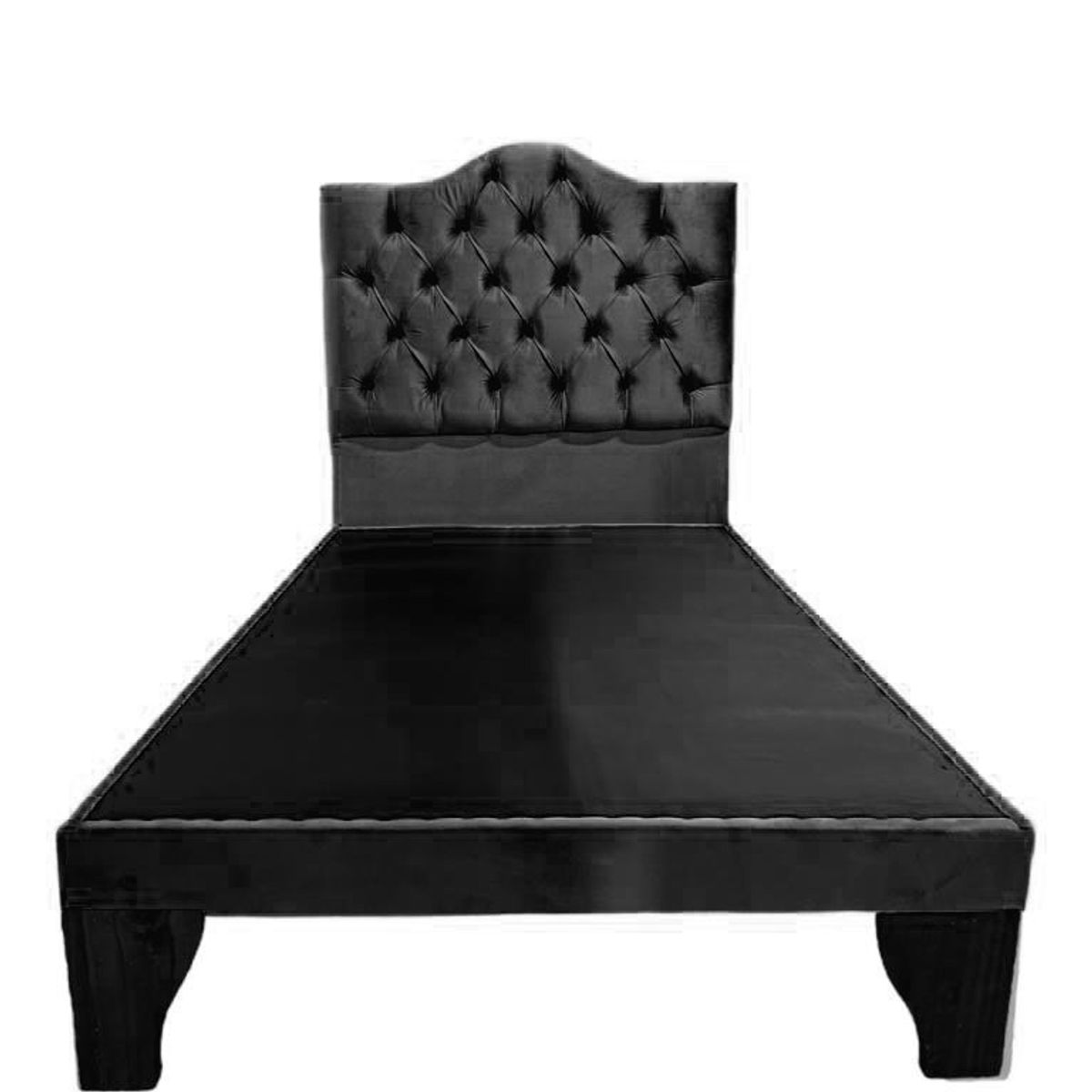 FLOBAL - Cama 1 Plaza Ovalada Incluye Base y Respaldo Negro Flobal