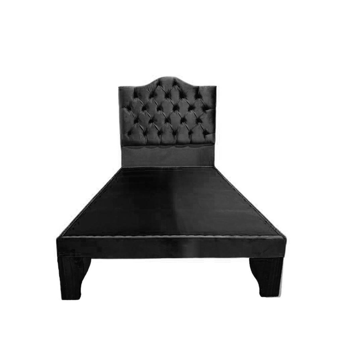 FLOBAL - Cama 1 Plaza Ovalada Incluye Base y Respaldo Negro Flobal