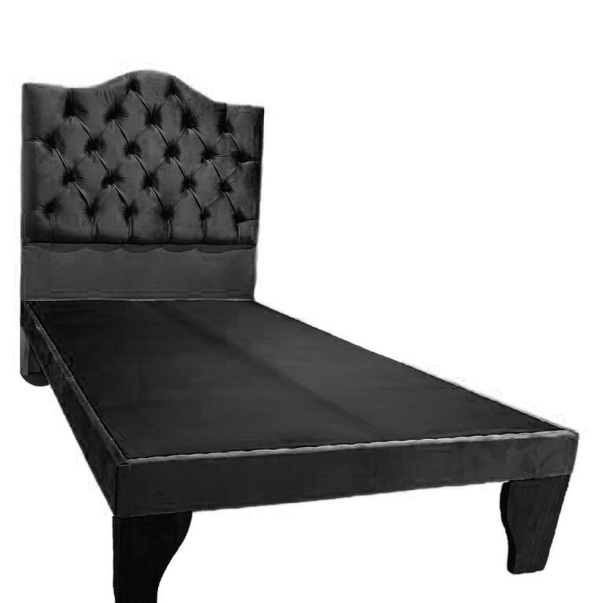 FLOBAL - Cama 1 Plaza Ovalada Incluye Base y Respaldo Negro Flobal