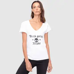 BUBBA - Women Short Tshirt White  Black