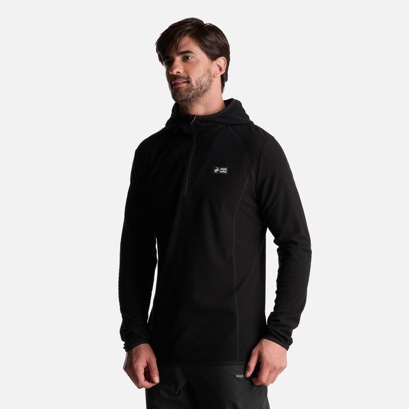 HAKA HONU - Polerón Hombre Taina Nui Negro Haka Honu