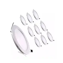 GENERICO - Pack10 Foco Led Panel Placa 18w Embutido Fria