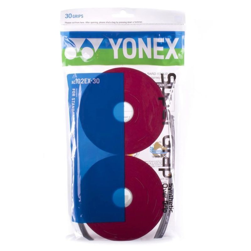 YONEX - Overgrip Yonex Super Grap Rojo X30 Tenis Padel