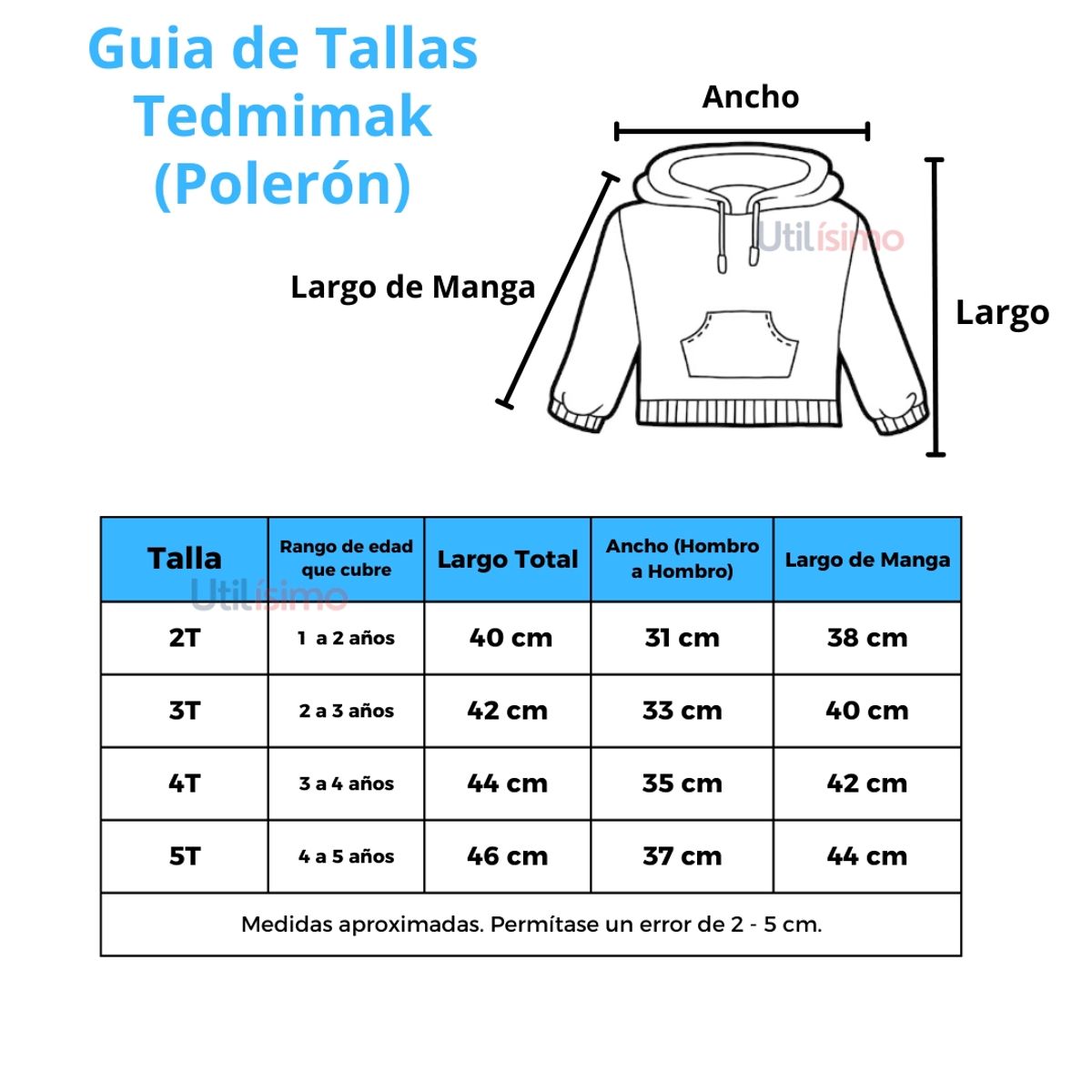 TEDMIMAK - Set 2 Piezas Polerón Capucha Pantalón Niño Rojo Tedmimak 100% Algodón