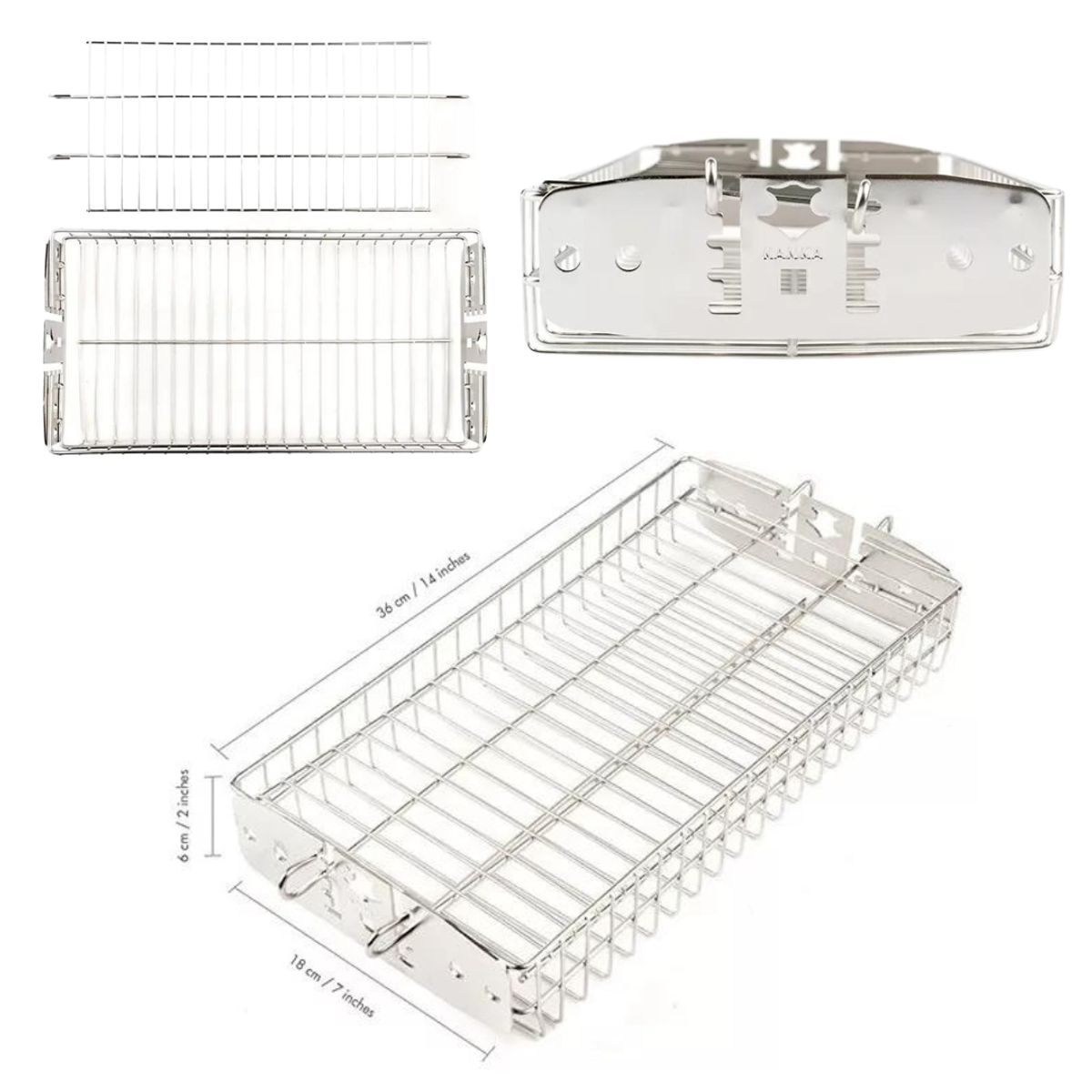 KANKA - Rejilla para Alimentos Kanka Acero Inoxidable  Altura Ajustable y Apta Lavavajillas  Parrillero Austral