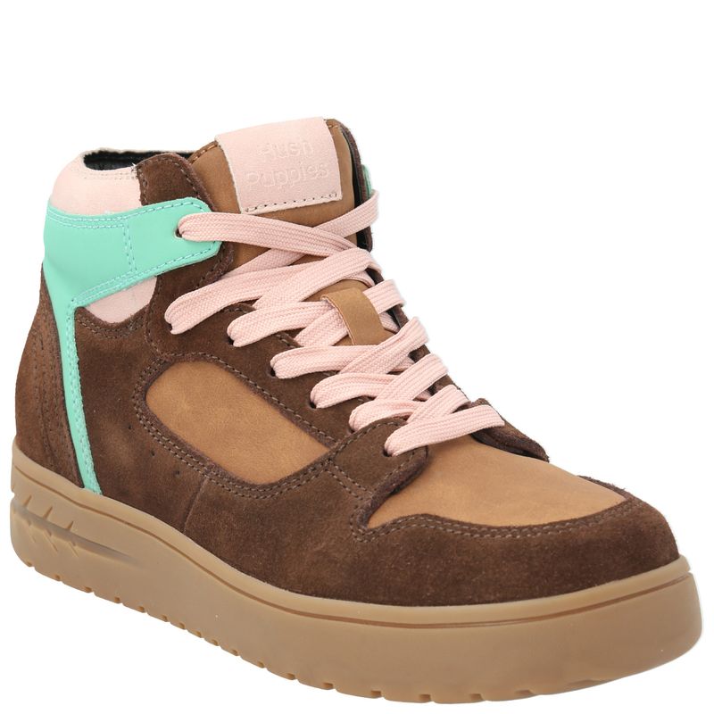 HUSH PUPPIES - Zapatilla Cuero Niña Silverwood Café HUSH PUPPIES.