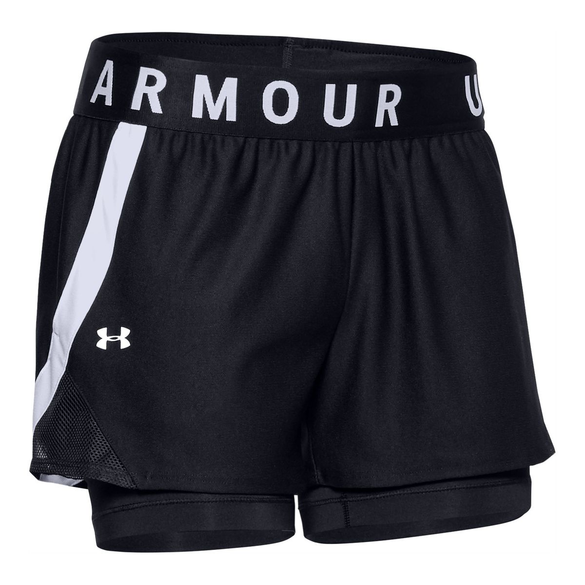 UNDER ARMOUR - Shorts UA Play Up 2 en 1 para mujer Negro UNDER ARMOUR