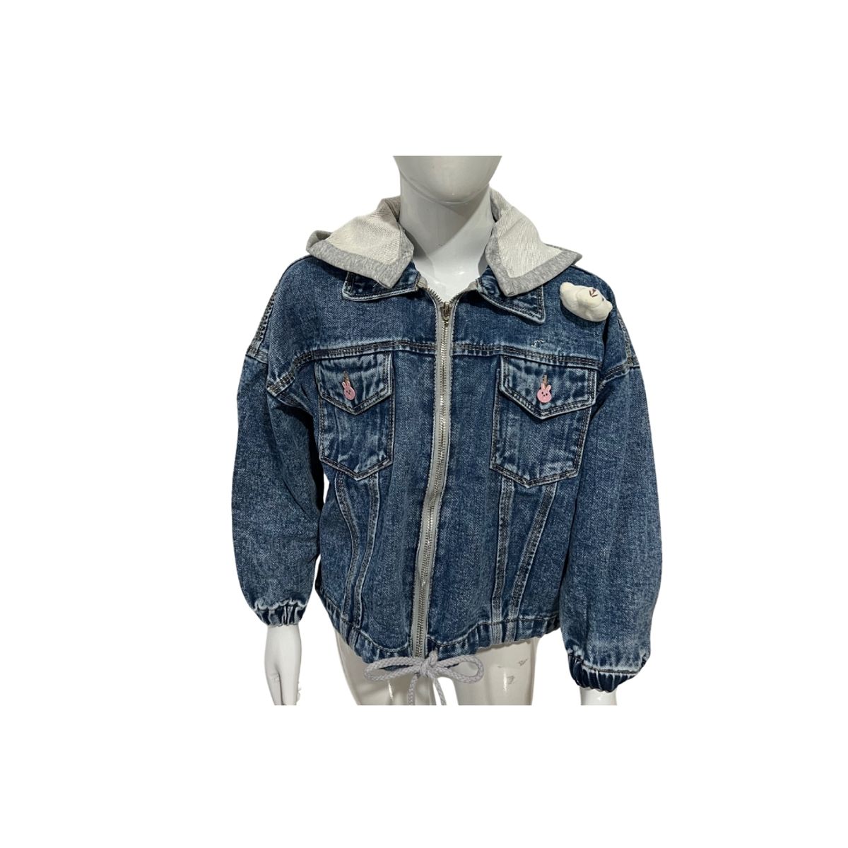 GENERICO - Chaqueta Mezclilla De Jean Con Capucha Desmontable Para Niña