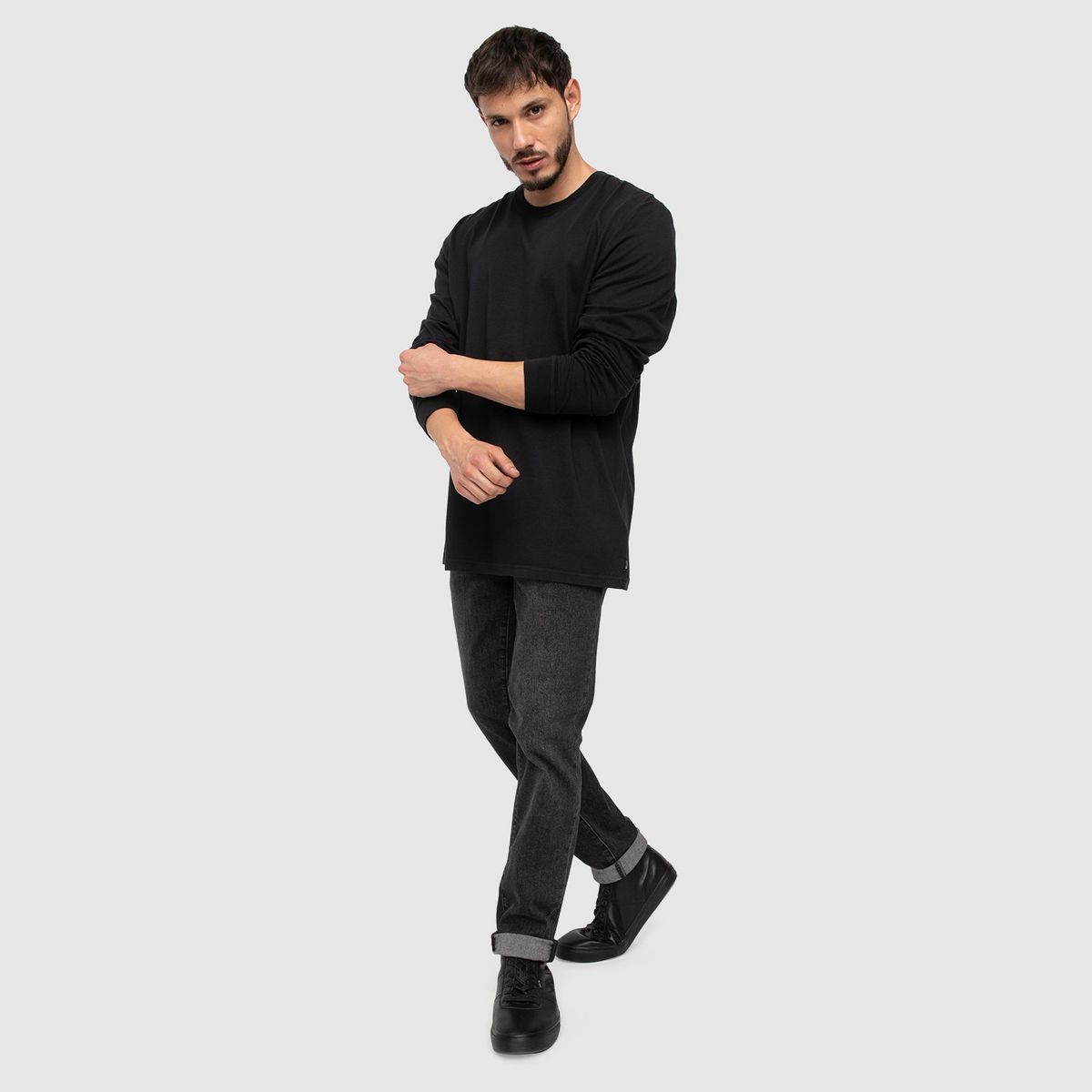 BLACK - Long Shirt Black Velvet  Black Bubba