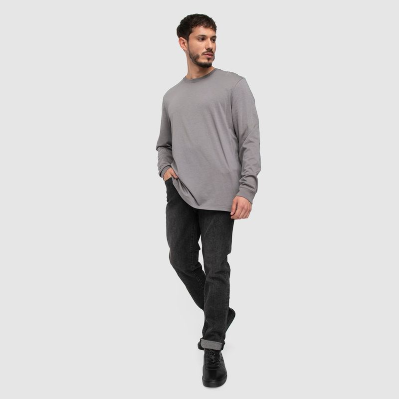 BUBBA - Long Shirt Light Grey  Black Bubba