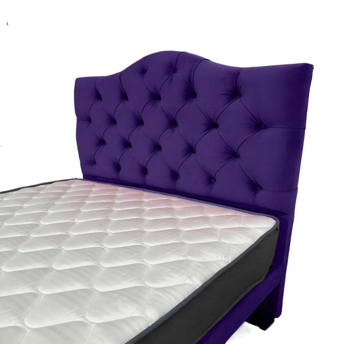 FLOBAL - Cama 1 Plaza Azul Marino Incluye Base Respaldo y Colchón de resortes