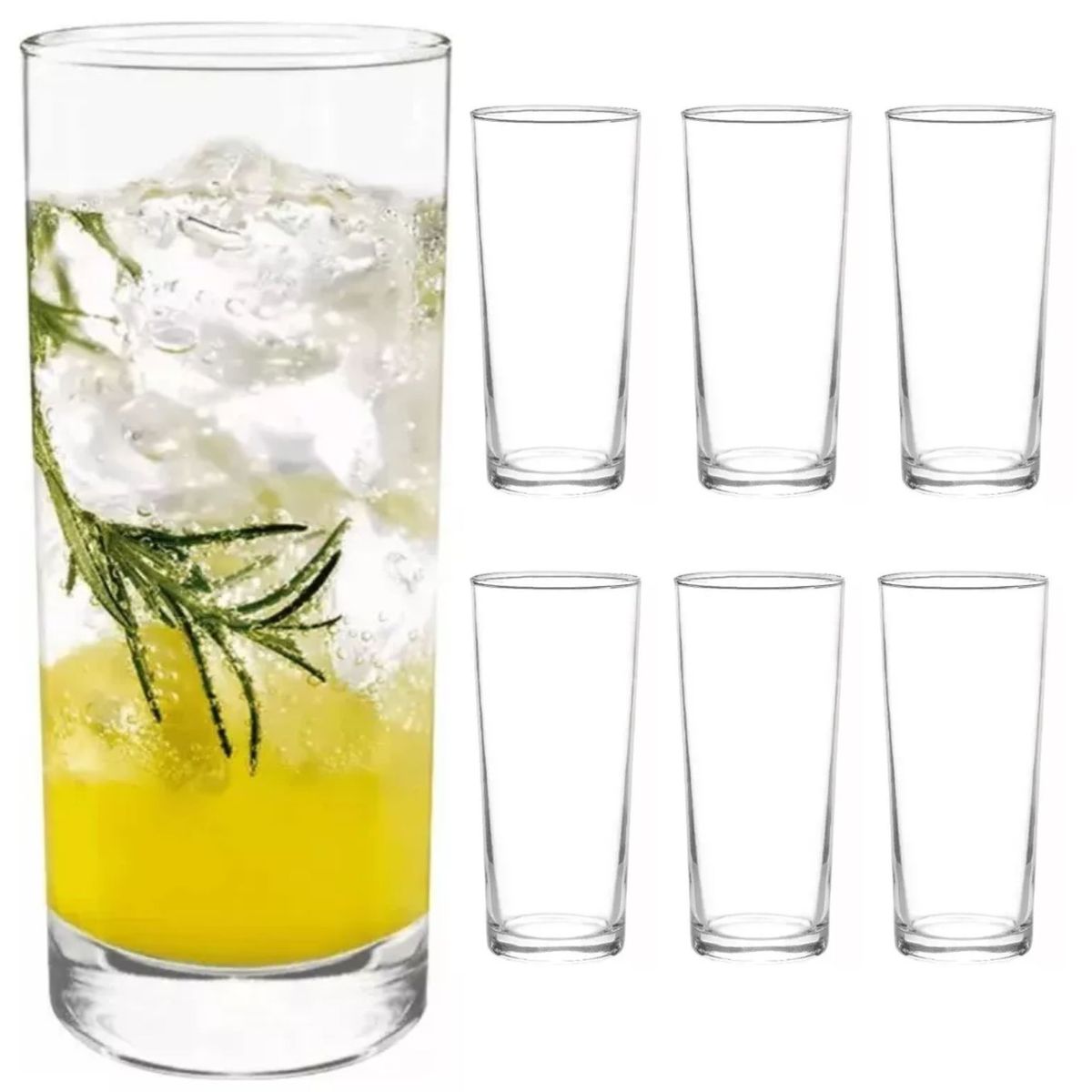 CRISTAR - Vasos De Vidrio Altos Bebidas Cóctel Mojito 334ml