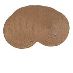 GENERICO - Set De 6 Individuales Redondos Trenzados 38 Cm