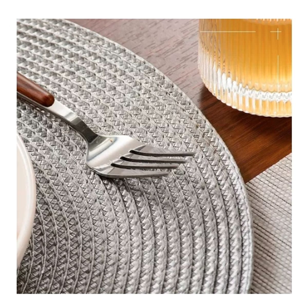 GENERICO - Set De 6 Individuales Redondos Trenzados 38 Cm