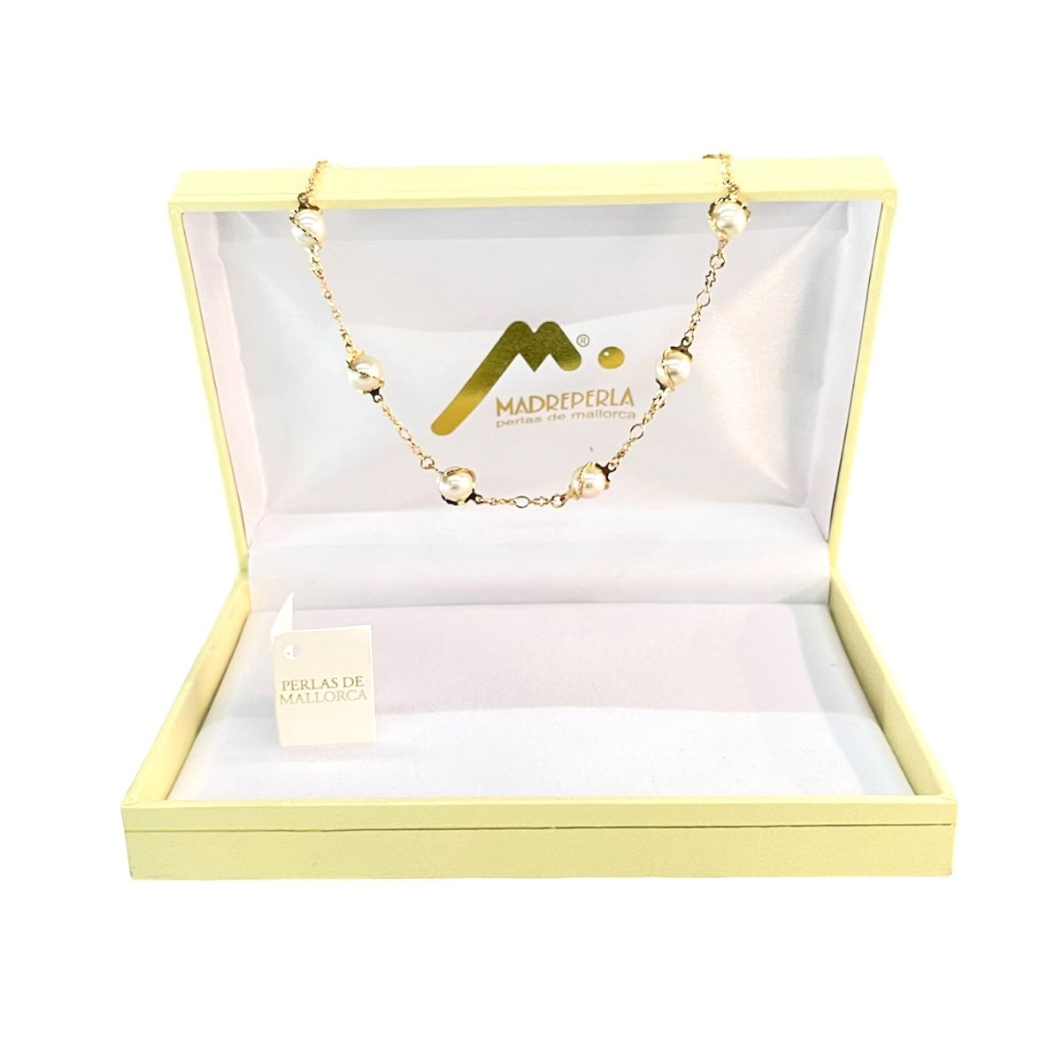 MALLORCA - Set Collar Torcido de Perlas Aros Largos y Pulsera Enchapado en Oro