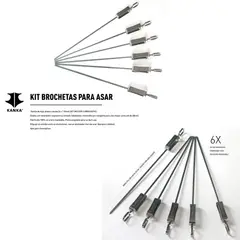 KANKA - - Set De 6 Brochetas O Anticuchos 42cm 100%acero Inox