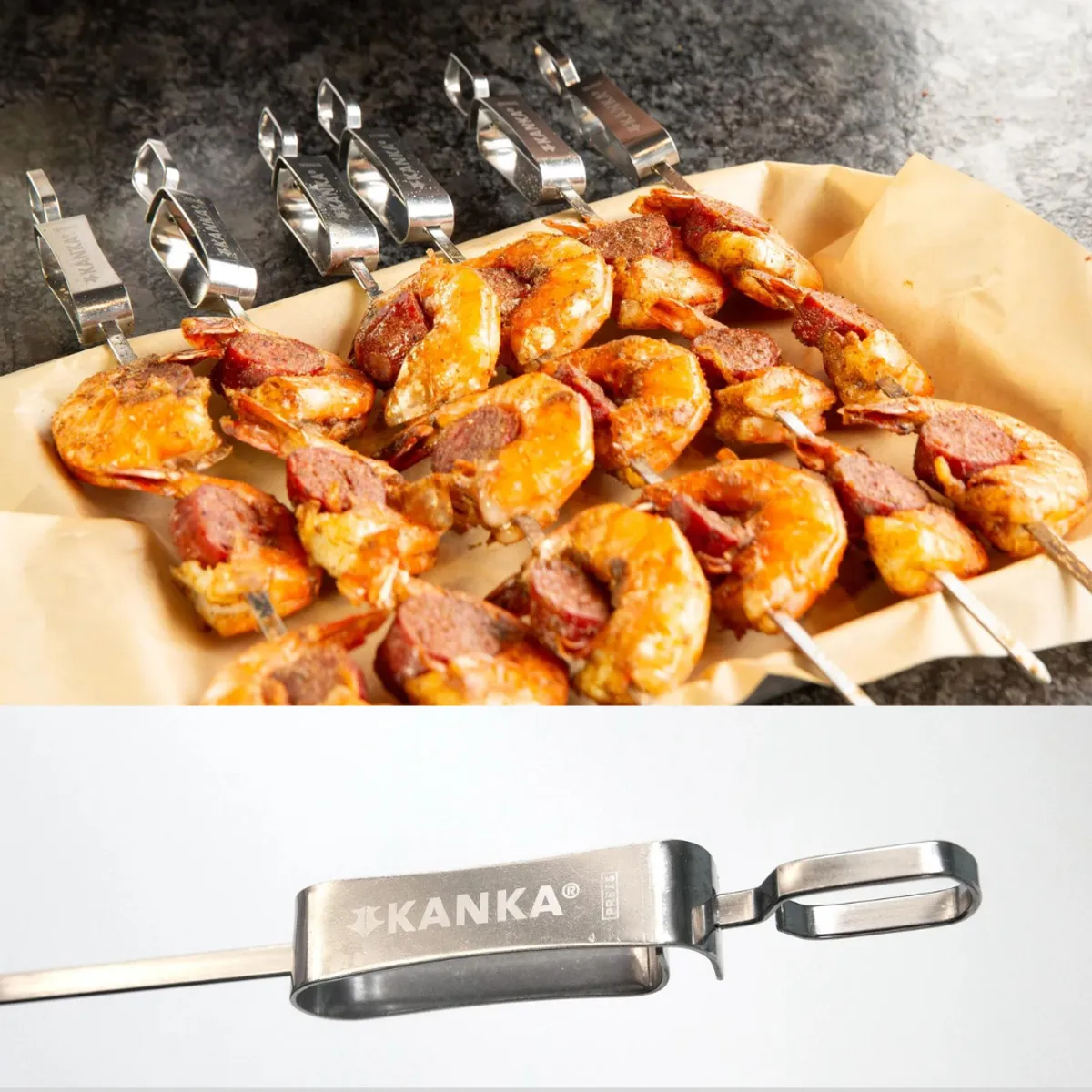 KANKA - Kanka - Set De 6 Brochetas O Anticuchos 42cm 100%acero Inox