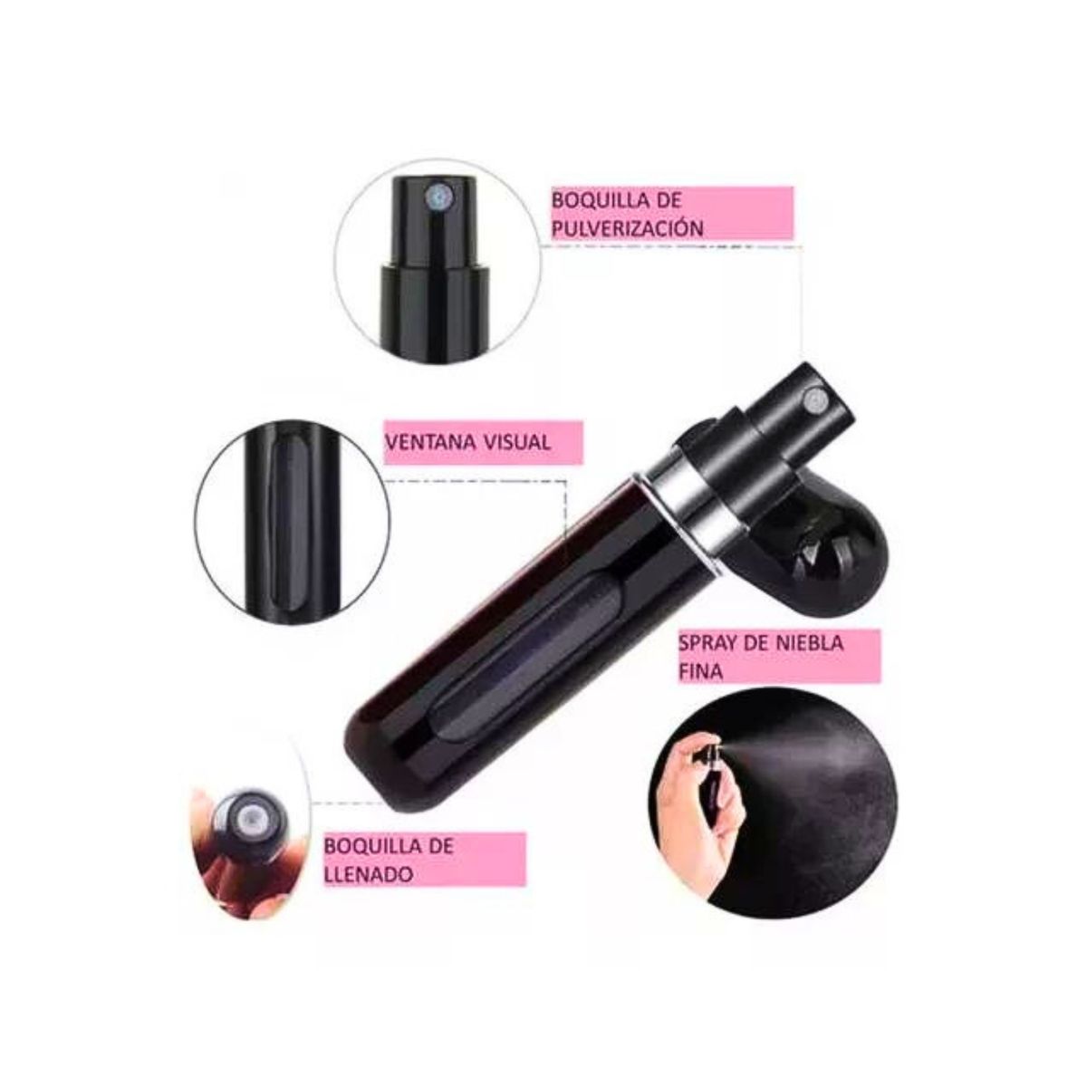 GENERICO - Atomizador De Perfume Portátil 5ml Recargable Colores