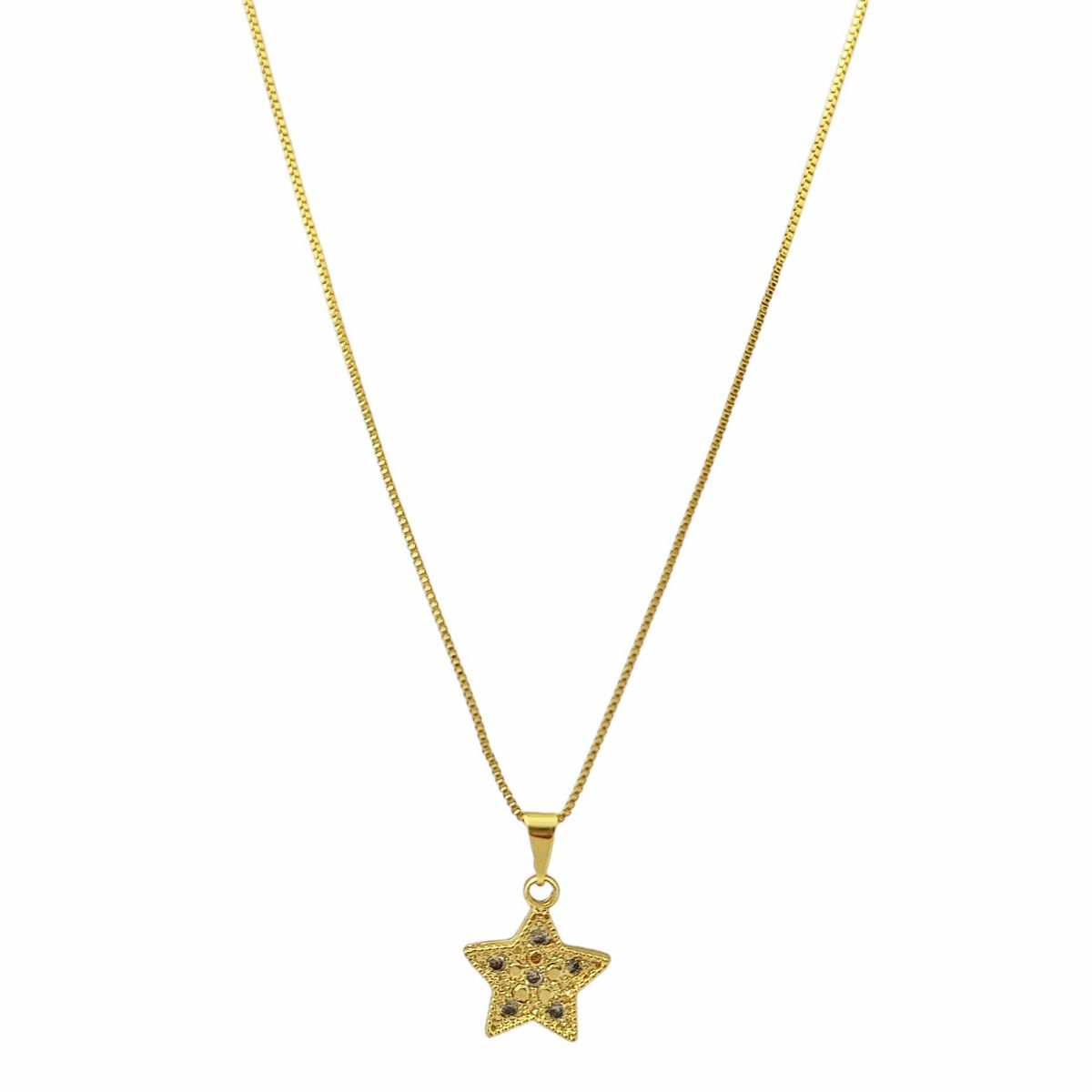 COGGIOLA - Collar Estrella Circón Veneciana Enchapado Oro 18K