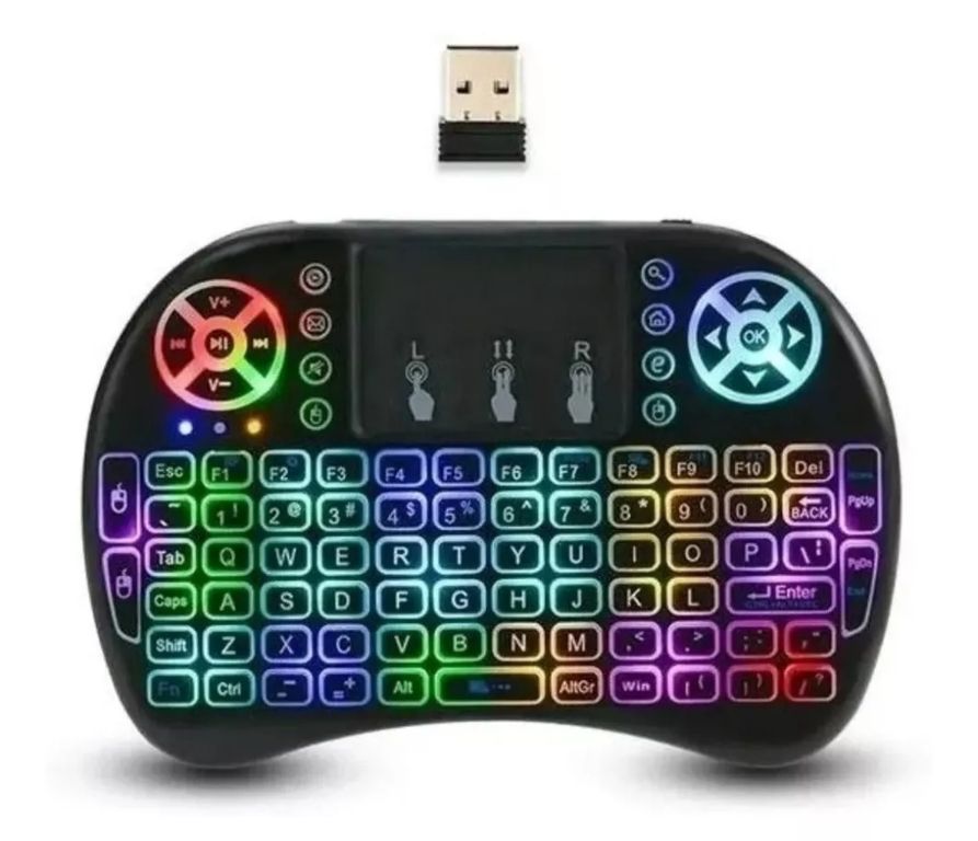 GENERICO Mini Teclado Con Luz Inalámbrico Touchpad Smart Tv Pc Xbox