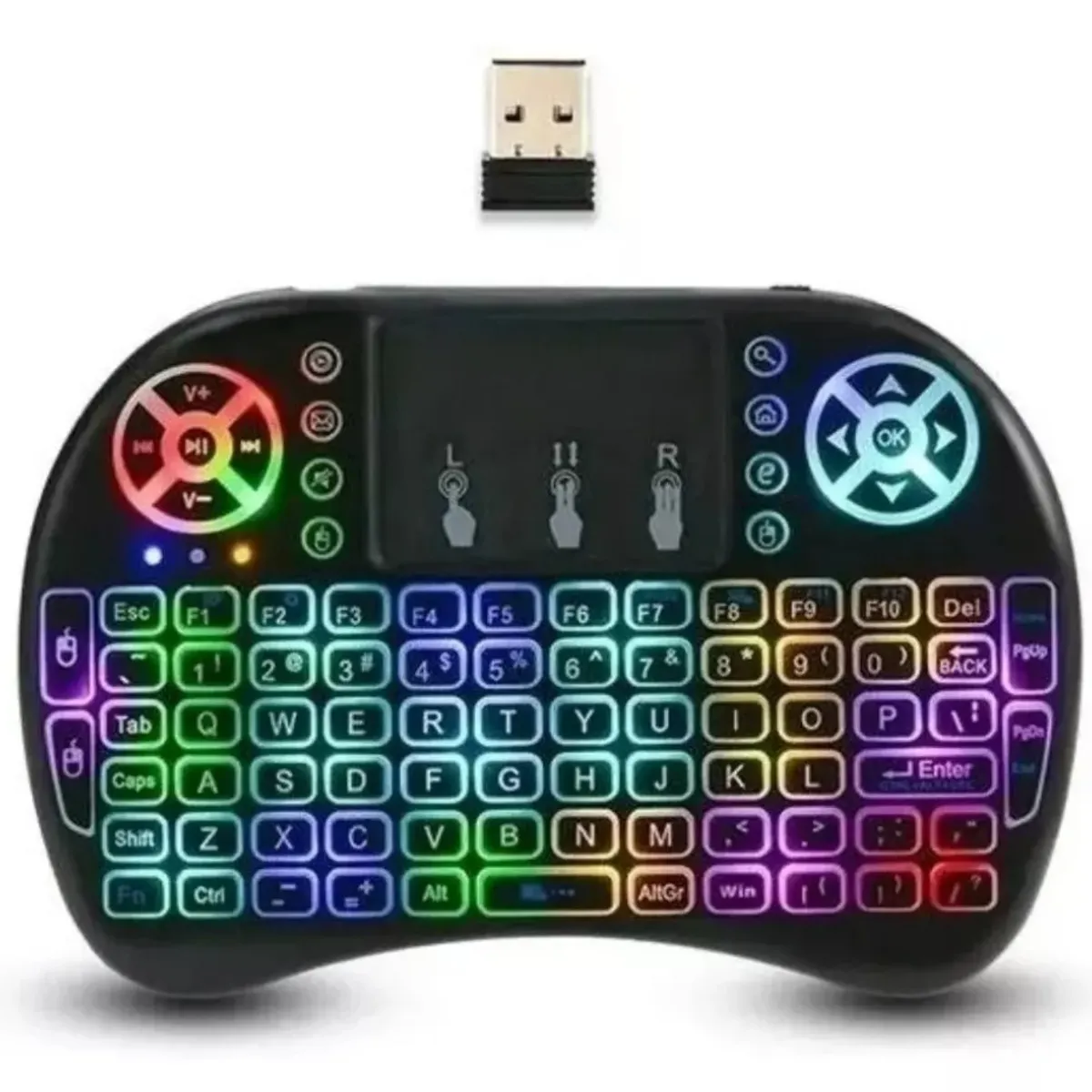GENERICO - Mini Teclado Con Luz Inalámbrico Touchpad Smart Tv Pc Xbox