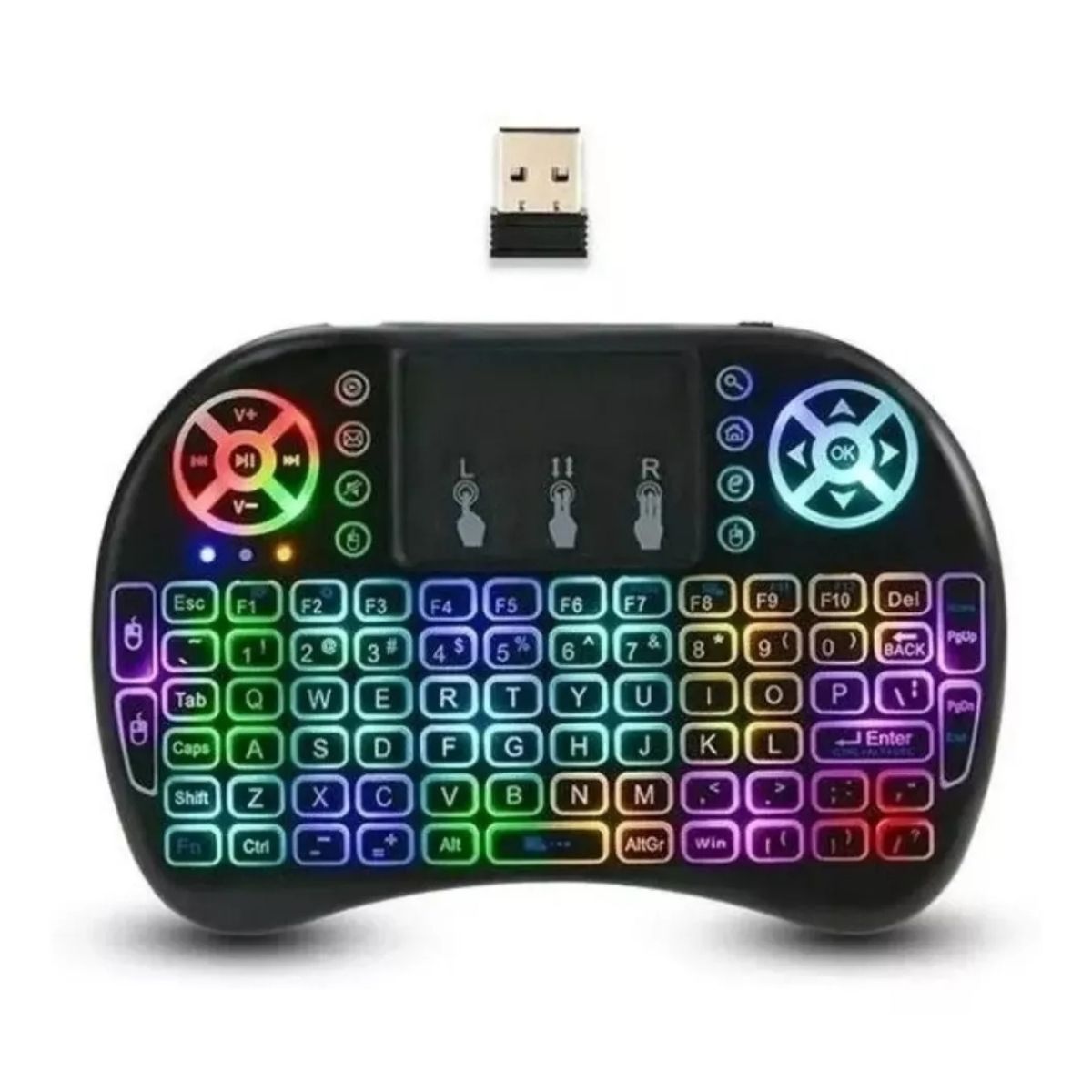 GENERICO - Mini Teclado Con Luz Inalámbrico Touchpad Smart Tv Pc Xbox