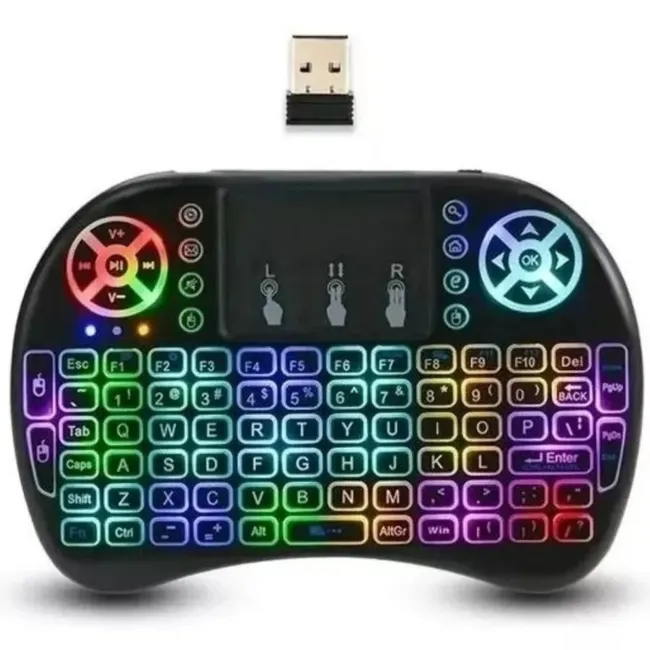 GENERICO - Mini Teclado Con Luz Inalámbrico Touchpad Smart Tv Pc Xbox