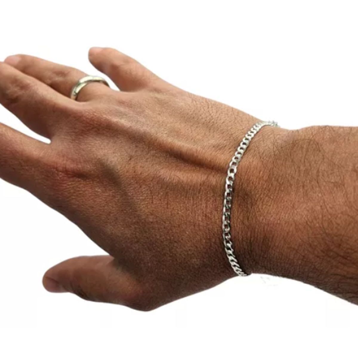 GENERICO - Pulsera Plata Italiana 925 - Grumet Delgada Hombre / Unisex