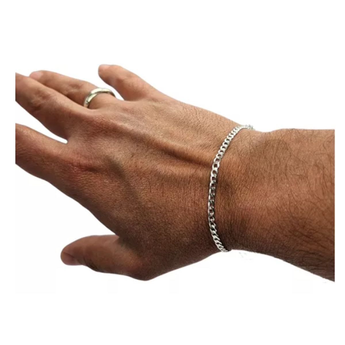 GENERICO - Pulsera Plata Italiana 925 - Grumet Delgada Hombre / Unisex