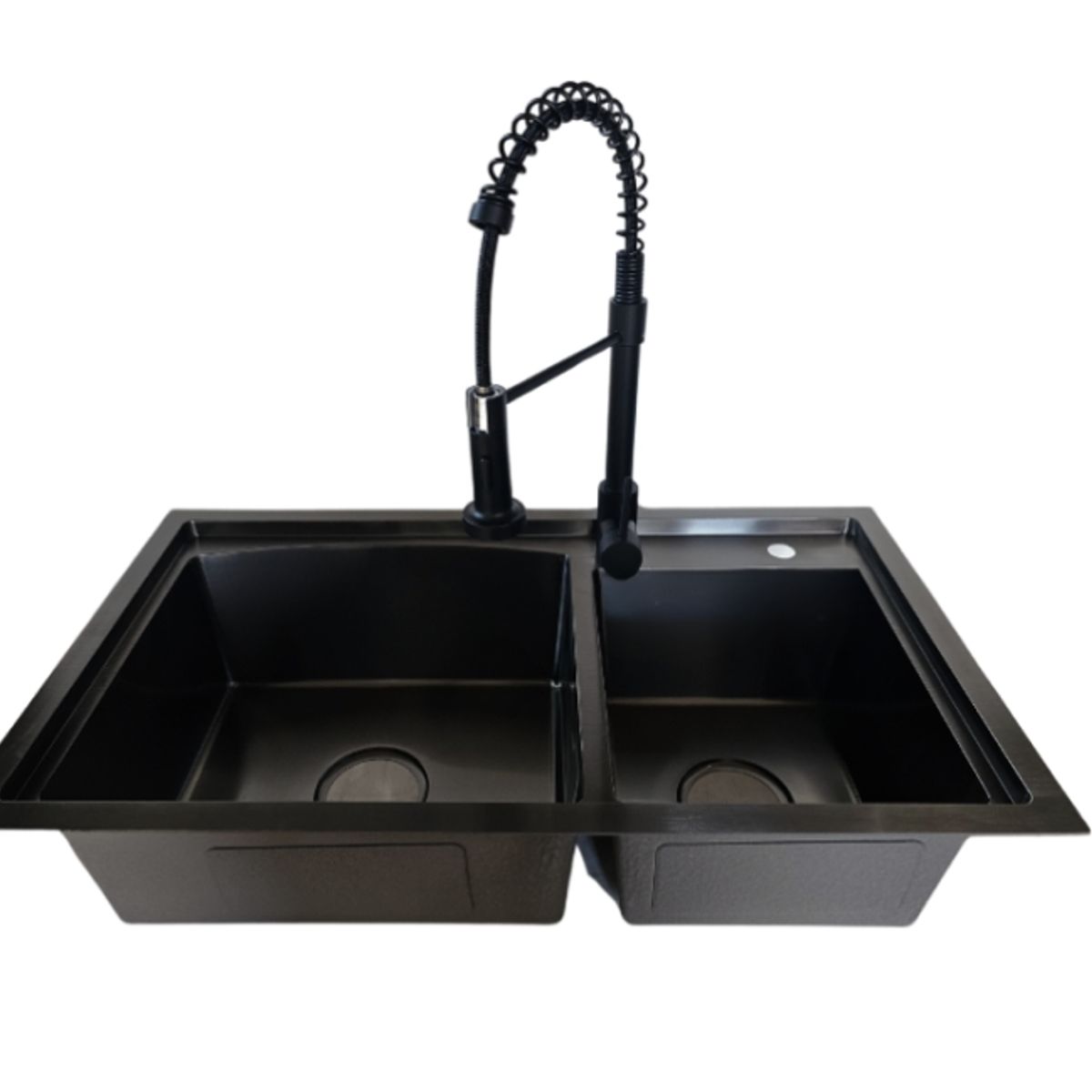 MODERN SPACE - Lavaplatos78x43 cm Negro + Grifería Negra Industrial