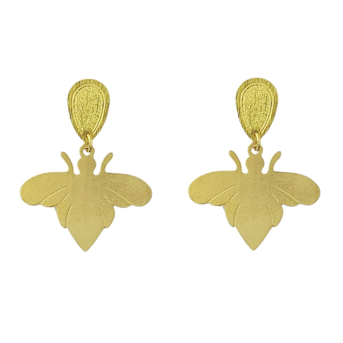 COGGIOLA - Aros Abeja Tope Enchapado Oro 18K