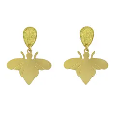 COGGIOLA - Aros Abeja Tope Enchapado Oro 18K